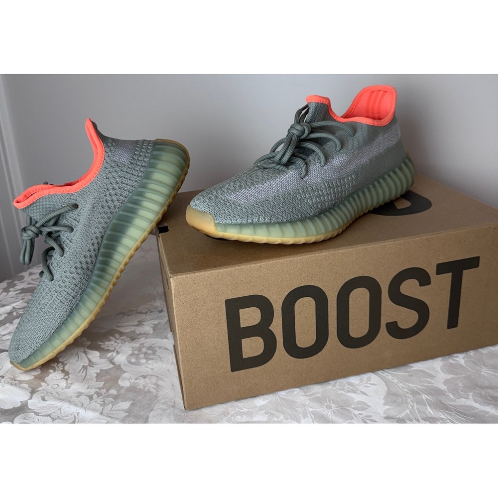 Adidas Yeezy Boost 350 V2 Desert Sage Green Orange FX9035 Mens 9